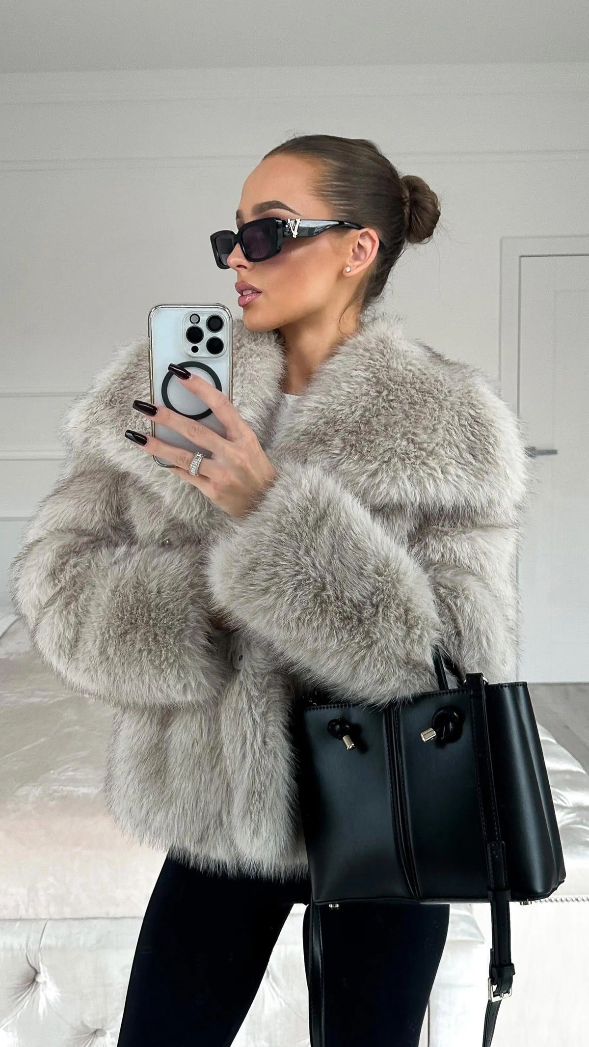 WW | Pelzjacke Kurz Kunstpelz Fluffy Jacke Frauen Winterjacke