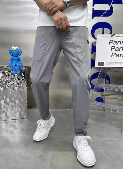 Pánské pružné slim fit kalhoty s kapsami